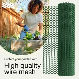 MAPORCH Plastic Wire Mesh Fence 15.7IN x 10FT Roll, 2-Pack Green - Ideal for Poultry, Dogs, Rabbit, Snake Barrier & Gardening - Durable Plastic Chicken Wire Mesh - Versatile Plastic Fencing