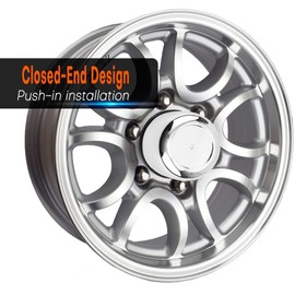 GTOWNWORKS 1PC Push Thru Car Wheel Center Cap 3.03in Center Cap (Chrome) for Truck or Trailer Wheel and Rim Replacement