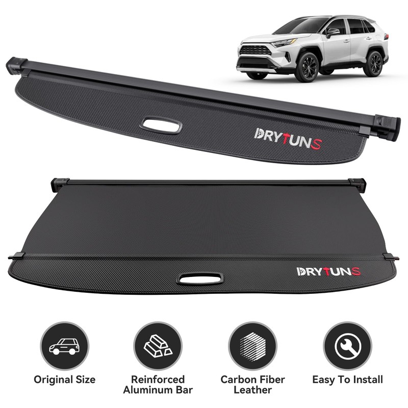 Drytuns Cargo Cover for Toyota RAV4 2019-2026, Retractable Trunk Cover