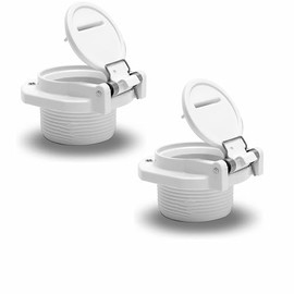 Ameri GW9530 vac Port Fitting, White Free Swivel Pool Vacuum Suction Lock Safety Wall Accessory Replacement for Zodiac, Hayward, Suction Pool Cleaners. (2 Pack)