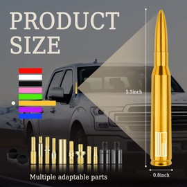 Car Bullet Antenna,Truck Exterior Decoration Accessories Car Vehicle Replacement Antenna Conpatible with Ford F150 RAM 1500 GMC Heavy Duty Pickup Trucks Accessories(New Upgrade Yellow-U.S. Flag)…