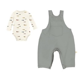 GUNAMUNA Unisex Baby Fleece Overall Set, Easy Diaper Change Zipper, Soft Warm Overalls for Toddlers, Fish in a Hat, 3-6 Months