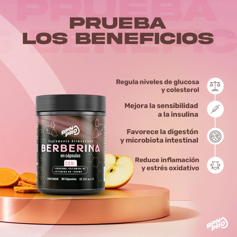Berberina HCL 500 mg con Cúrcuma, Vinagre de Manzana y