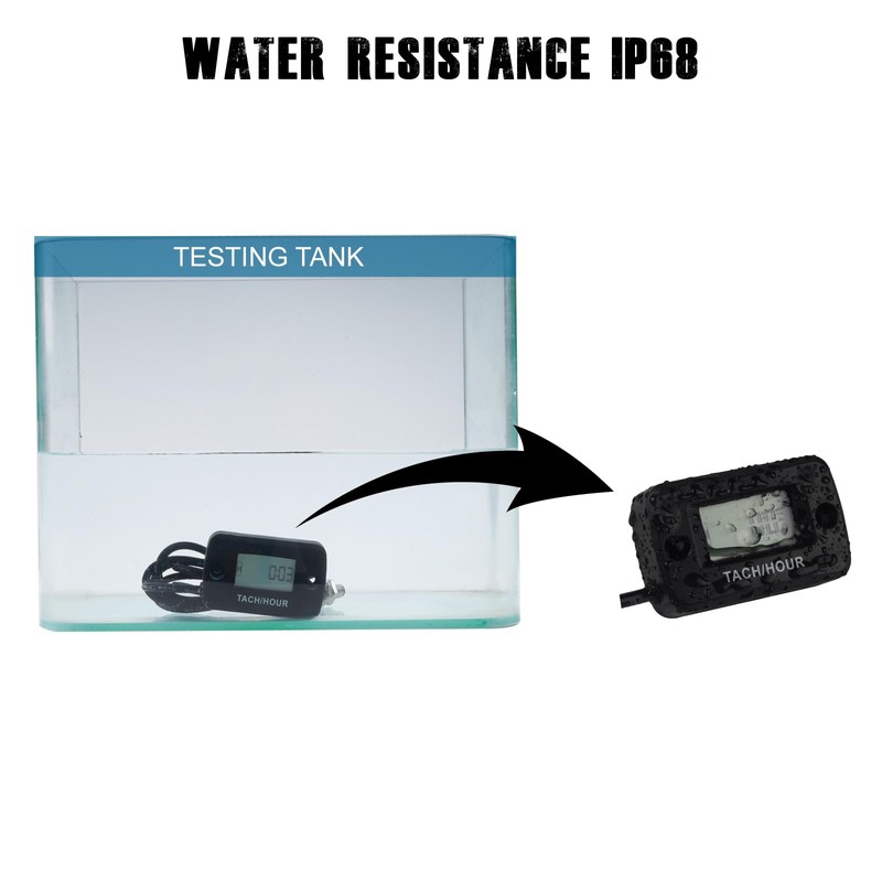 Taikemeti Tach Hour Meter, Can Retain Historical Data, Waterproof Function,