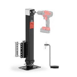 FZZD 8000 lbs Heavy Duty Trailer Jack, 20-24V Cordless Drill Compatible，28.6" Lift, for RV, Yacht, Boat Trailer Jack,Black