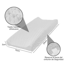 Cambiador de Pañales para Bebé, Funda de cojín cambiador, Ultrasuave y transpirable (blanco)
