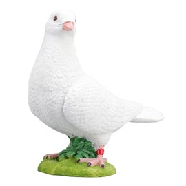 White Pigeon Model, Synthetic Resin Bird Model Garden Ornament, Vivid Simulation Bird Rustic Resin Crafts for Home Holiday Decoration(#1)