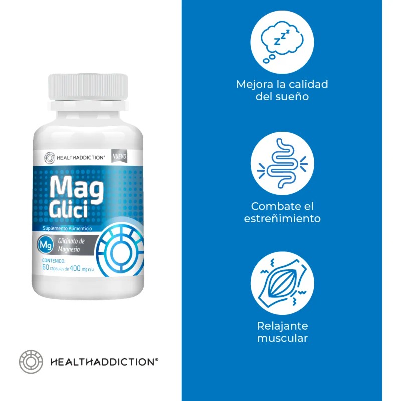 Healthaddiction Glicinato De Magnesio 400mg 60 Cápsulas