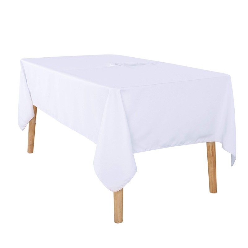 LUSHVIDA Rectangle Outdoor Tablecloth with Umbrella Hole and Zipper, 60x84