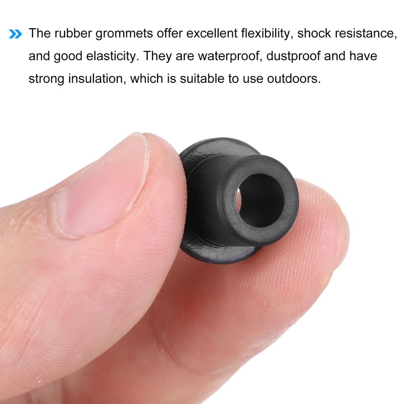 QUARKZMAN Pack of 20 T-shaped rubber hole seals, mounting diameter