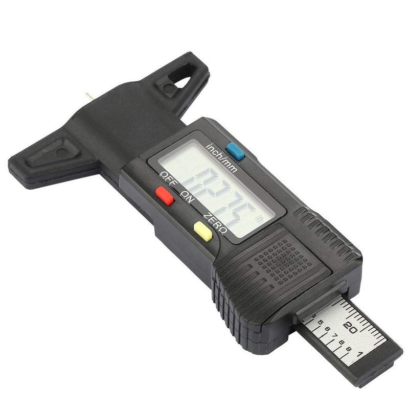 Tyre Tread Gauge, Digital Depth Gauge with LCD Display, Suitable