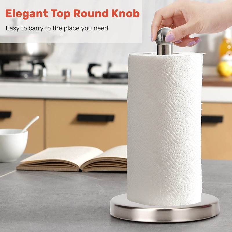 Heavy Weighted Towel Holder, Easy One-Handed Design for Kitchen Stand