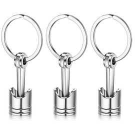 PartyKindom 3pcs Engine Piston Keychain: Metal Piston Keyring Auto Piston Keychain Cool Car Keyring Purse Bag Pendant Decoration for Women Men