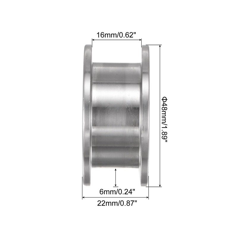 sourcing map 1pcs H Groove Track Wheel, 1.89" 304 Stainless
