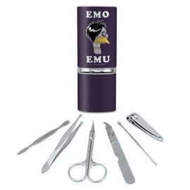Emo Emu Funny Humor Stainless Steel Manicure Pedicure Grooming Beauty Care Travel Kit