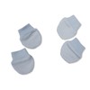 Premature Baby Boys Girls Unisex Scratch Mittens - Pack of 4 Pairs - White, Pink or Sky Blue Colour (Sky)