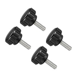 CoCud Knurled Thumb Screws, M5 Thread 15mm Thread Length 21mm Round Head, Plastic Knobs Clamping Screws - (Applications: for Sawing Machines), 4-Pieces
