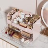 Delamu Makeup Organizer Countertop with 6 Brush Holder, Bathroom Countertop