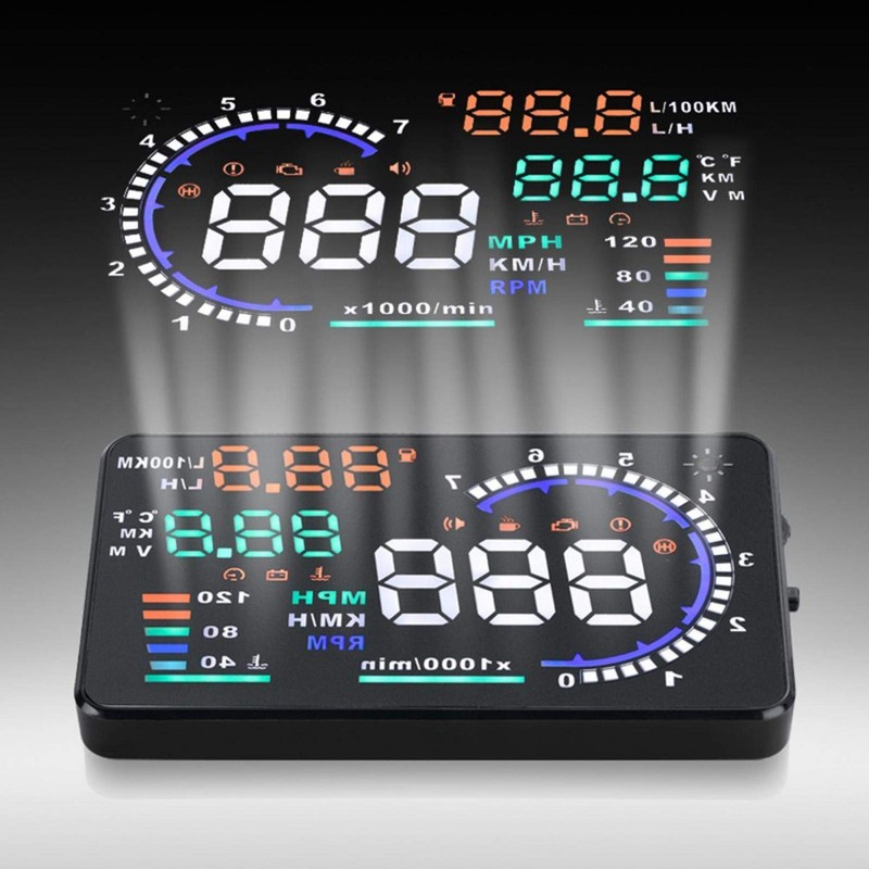 Head-Up Display, A8 5.5'' OBD II Speedometer HUD Car Warning