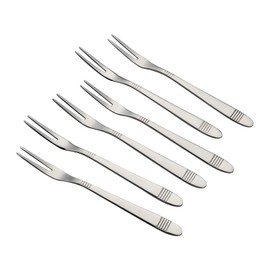 Callyne 12-Piece Stainless Steel Mini Fruit Forks, 2-Prong Forks