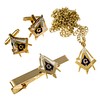 Working Tools Square & Compass Tie Bar Cufflink Necklace Masonic
