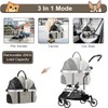 LPOTIUS 3-in-1 Pet Stroller with Detachable Carrier for Small Dogs
