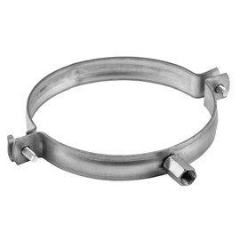 TURvent 125 mm Pipe Clamp, Galvanised Steel Pipe Holder, Hose Clamp with M8/M10 Thread, Clamp for Ventilation Pipe, Ventilation Hose, Pipe Holder Made of Metal