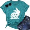 Happy Easter Cute Women's Cotton Sleeveless T-Shirts with Easter Bunny