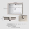 AMASHEN 17-Inch Undermount Bathroom Sink, White Ceramic Rectangular Vanity Sink