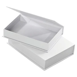 folia 3313 - Pappschachteln "Klappdeckel-Boxen" 2 Stück in 2 verschiedenen Größen, in weiß, ideal zum Bekleben, Bemalen und Verzieren