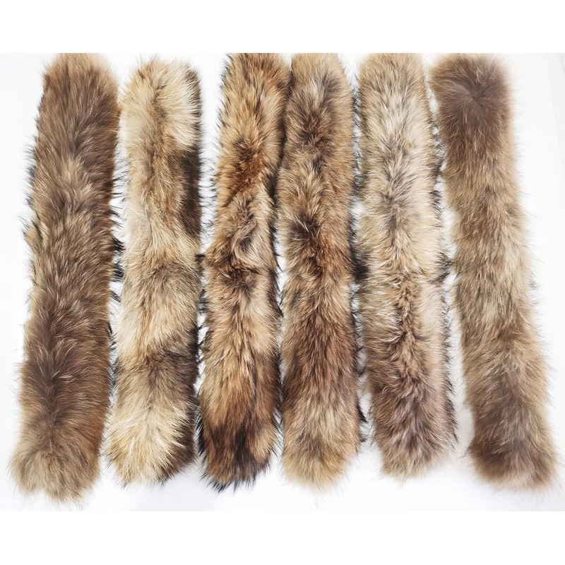 Real Pelts Collar Women Neck Warmer Scarf Raised Raccoon Hairs