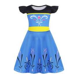 AmzBarley Elsa Dress Elsa Costume Kids Princess Dress Up for Girls Clothes Outfit Birthday Party Gifts 4-5 Years