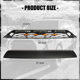 IGLDIPUO Front Hollow Grille For 2020 2021 2022 2023 4Runner Matte Black Replacement ABS Front Grill with LED Lights and Cover