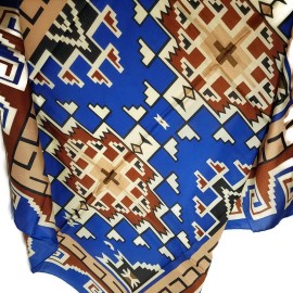 Wyoming Traders Wild Rag Southwest Royal Bronze 100% Silk Scarf - 34.5"