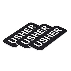 Usher Name Tag - Pack of 3 (Black)