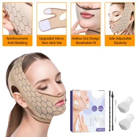 V Line Face Lifting Chin Mask Face Bands Chin Strap for Sleeping Color Double Chin Reducer Jaw Strap for Sleeping 20g Suitable for Female Jaw Exerciser 40 Lifting Patches