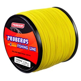 BAIKALBASS Braided Fishing Line 4 Strands Strong Multifilament PE Braid Wire for Saltwater 328Yard/300M 30LB Yellow