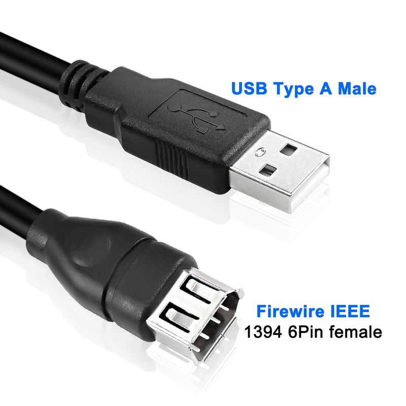 MEIRIYFA Firewire 1394 6 Pin to USB Adapter Cable, Firewire