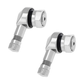 BWBWND 2 PCS 90 Degree Tire Valve Stems, Aluminum Alloy Wheel Valve Stem for Motorcycle with Rubber Ring,Diameter 10-11.3 mm Leakproof Tire Tubeless Valve Stems, Motorcycle Accessories (Silver)