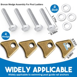 MorningRo 4 Pcs Pool Ladder Anchors Bronze Wedge Assembly Swimming Pool Stair Rail Anchor with Bolt Compatible with Perma Cast 3", 4" Hand Rail Anchors Sockets Ladder Parts Brackets