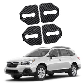 K LAKEY Car Door Latch Cover for Outback, Metal Custom Fit, 4 Packs Steering Wheel Shifter Paddles Extension Trim, Fit for Outback Accessories Carbon Fiber