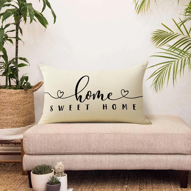 Fjfz Home Sweet Home Lumbar Decorative Throw Pillow Cover 12