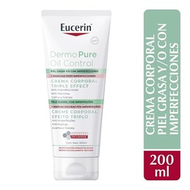 Eucerin DermoPure Triple Effect Crema Corporal (200ml) Anti-Imperfecciones, Anti-Manchas, Anti-Brillo, Calma e hidrata, ideal para piel grasa o con imperfecciones