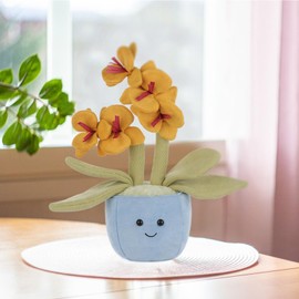 Apricot Lamb Plants Phalaenopsis Orchid Plush Toys for Children, Soft Cute Cuddly Toy for Baby Girls and Boys, Fluffy Plants Phalaenopsis Orchid Yellow 28 cm