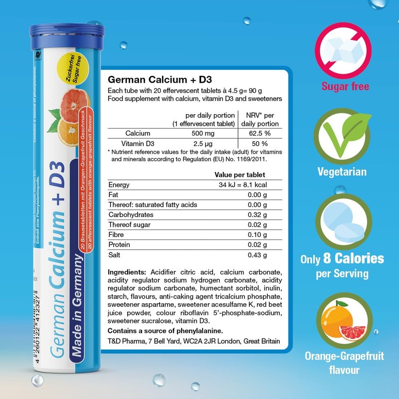 T&D German Elektrolyt Mix - 40 Fizzy Effervescent Tabelts -