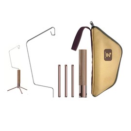 QIAOTU Desktop Lantern Stand, Table Lantern Stand, Walnut, 304 Stainless Steel, Compact, Freestanding