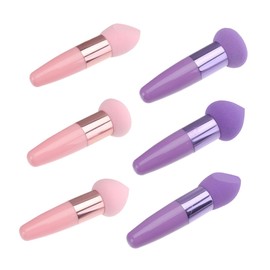 IWOWHERO Professional Beauty Brush Set 2 Sets of Makeup Sponges Handles for Dry Wet Application