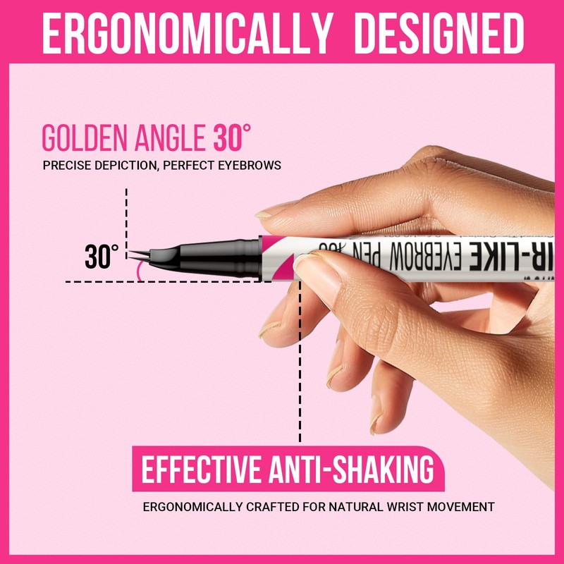iMethod Curved Eyebrow Pencil, Eyebrow Pencil, 2-in-1 Dual-Ended Eyebrow Pencil