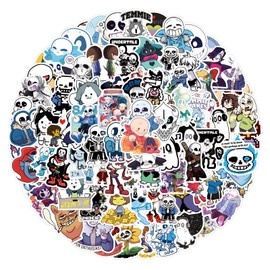 110 Pcs Under-Tale Stickers for Children Teens Girls Boys,Cute Style Scrawl Stickers for Bicycle,Skateboard,Laptop Water Bottles,Computer,Waterproof Vinyl for Wall,Graffiti Stickers