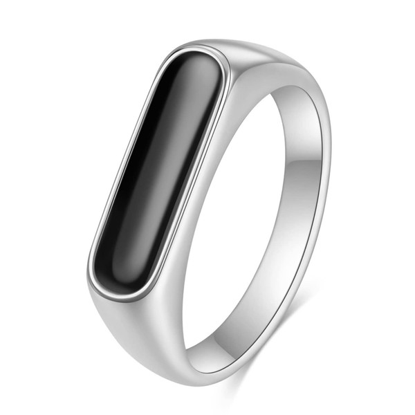 VQYSKO - Anillo de acero inoxidable chapado en oro de